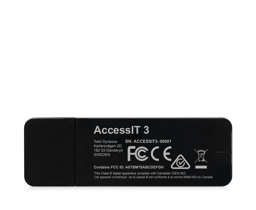 Tobii Dynavox AccessIT Back showing information