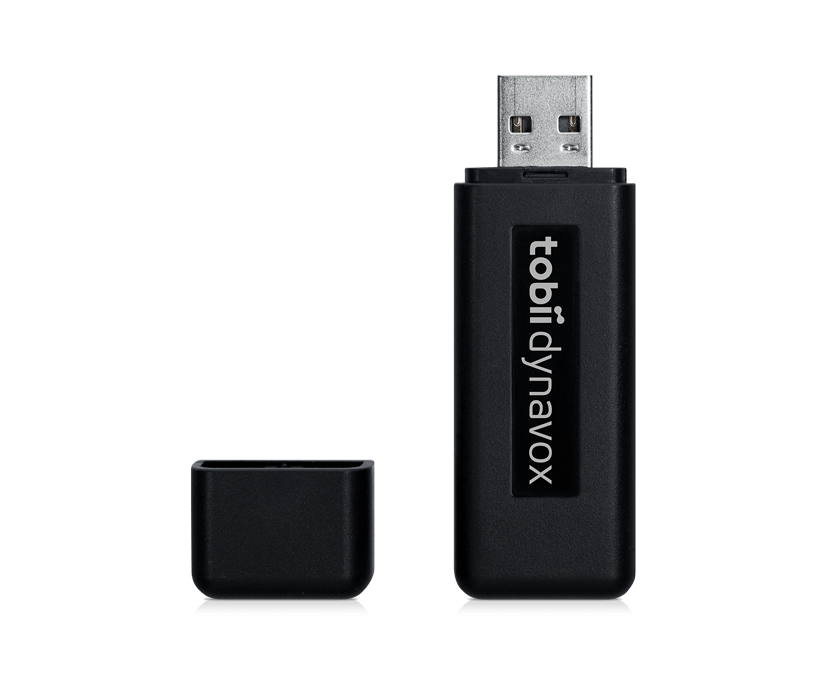 Tobii Dynavox AccessIT front facing and opened showing USB