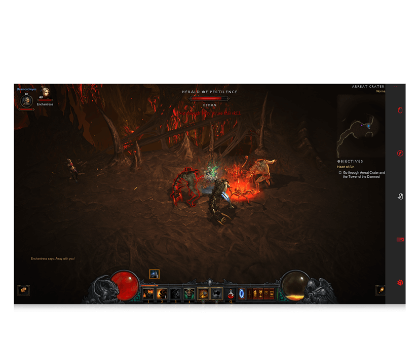 Diablo 3 for eye gaze game character fighting screenshot