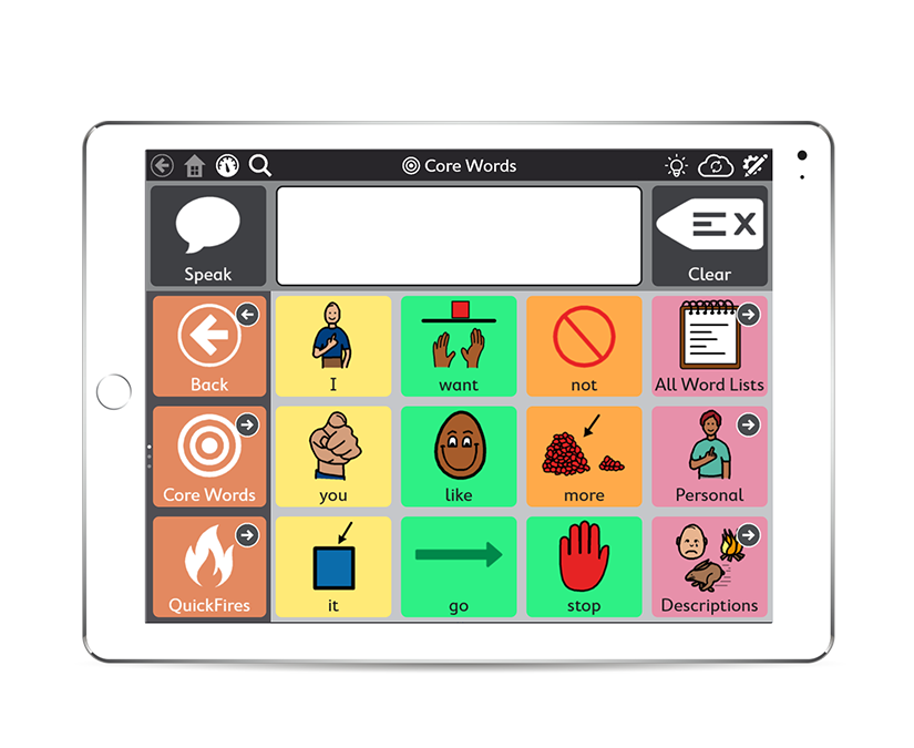 Tobii Dynavox TD Snap software on a iPad