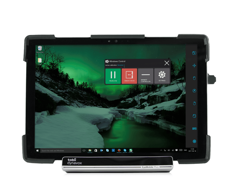 Tobii Dynavox Durable Case with Surface Pro tablet and EyeMobile Plus eye tracker