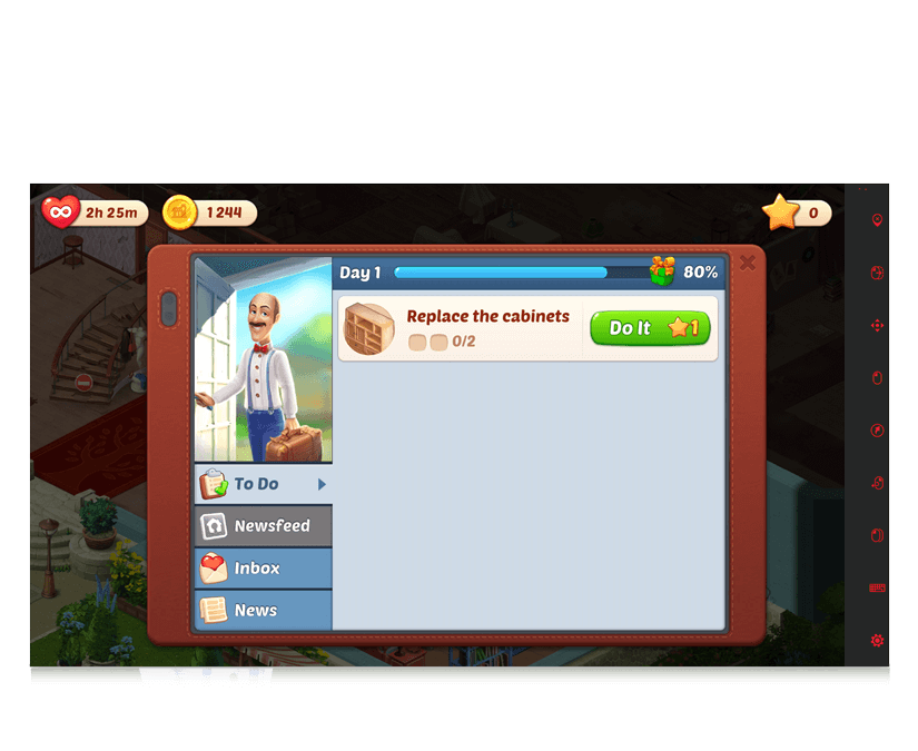 Homescapes for eye gaze game to do list screenshot
