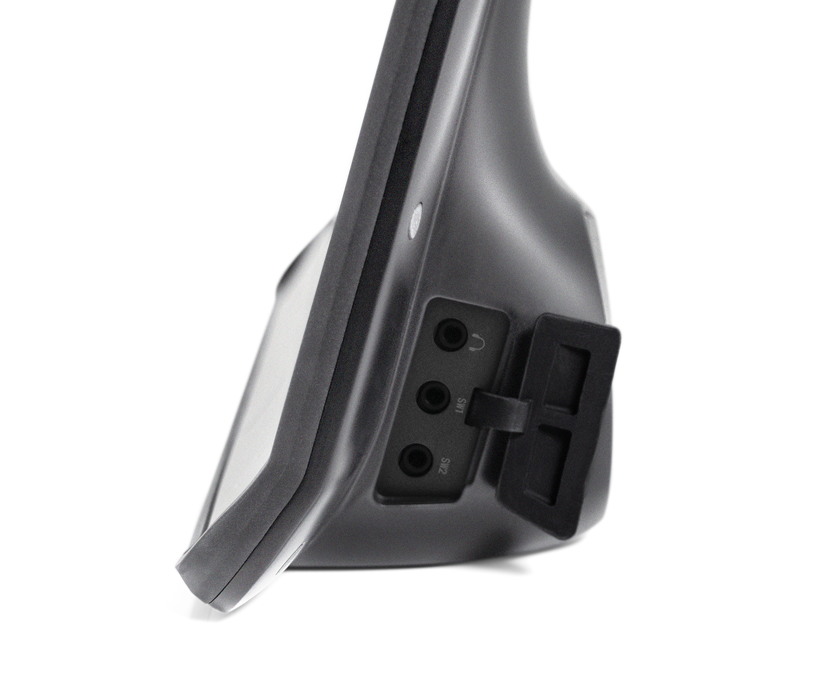 Tobii Dynavox TD I-16 AAC device featuring two switch ports and headphone jack with protective cover