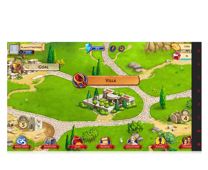 Jewels of Rome eye gaze game farm screenshot