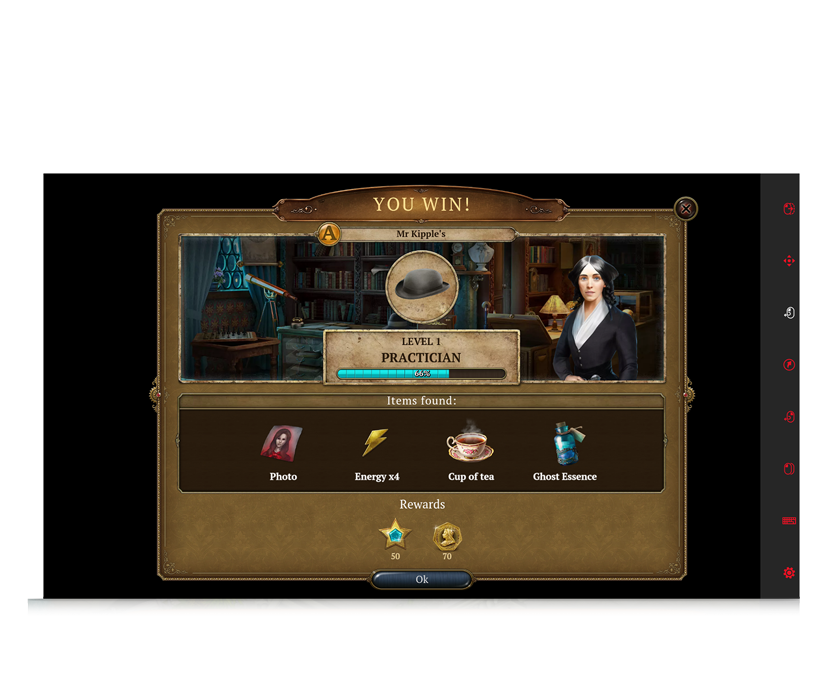 Paranormal Society eye gaze game scoreboard screenshot