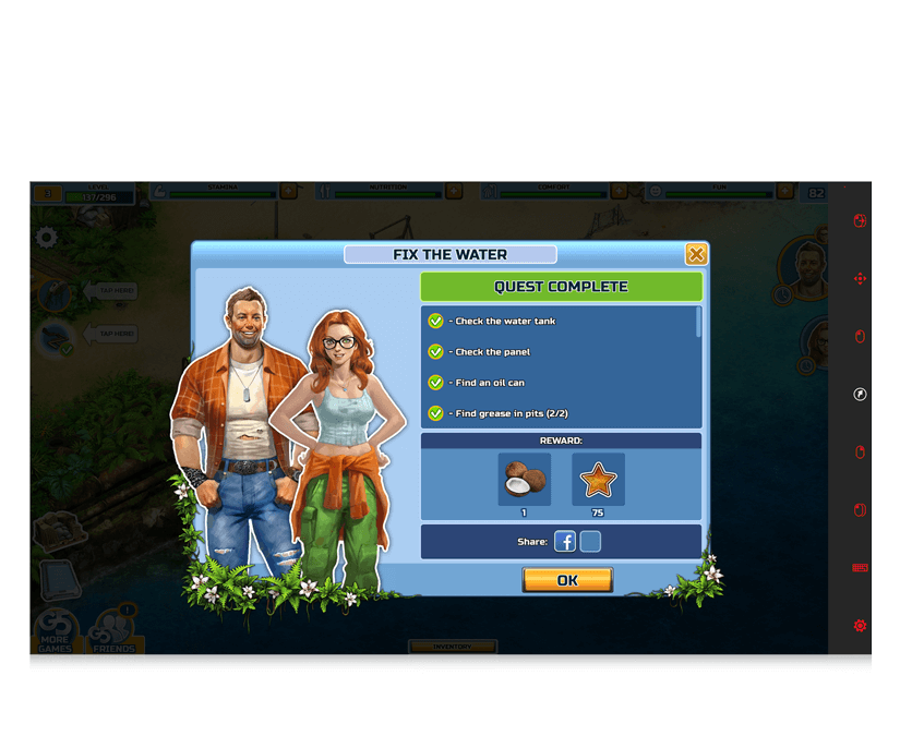 Survivors: The Quest eye gaze game quest complete screenshot