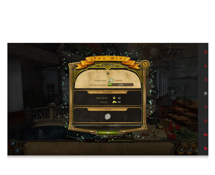 Secret Society eye gaze game scoreboard screenshot