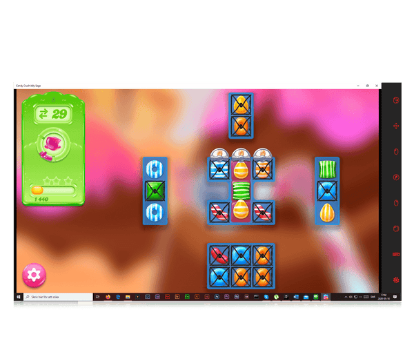 A detail from the online game Candy Crush Saga is shown on a