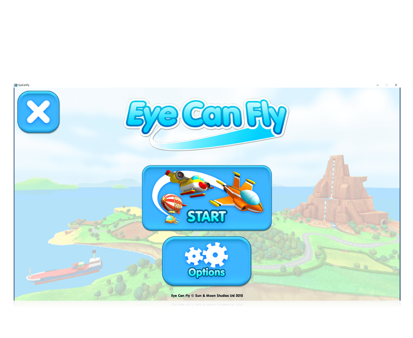 Eye Can Fly eye gaze game start page screenshot