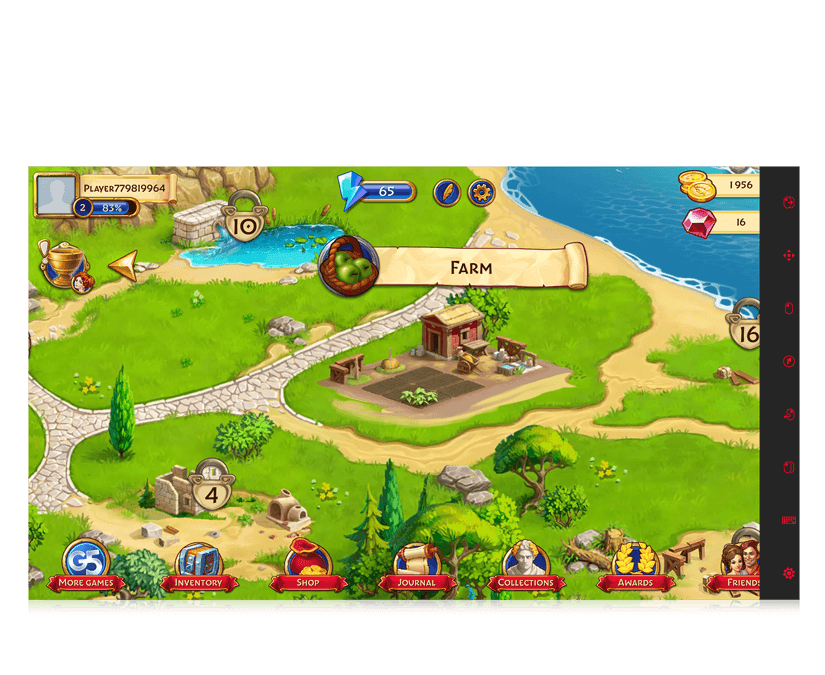 Jewels of Rome eye gaze game farm screenshot