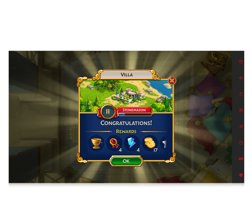 Jewels of Rome eye gaze game point scoreboard screenshot