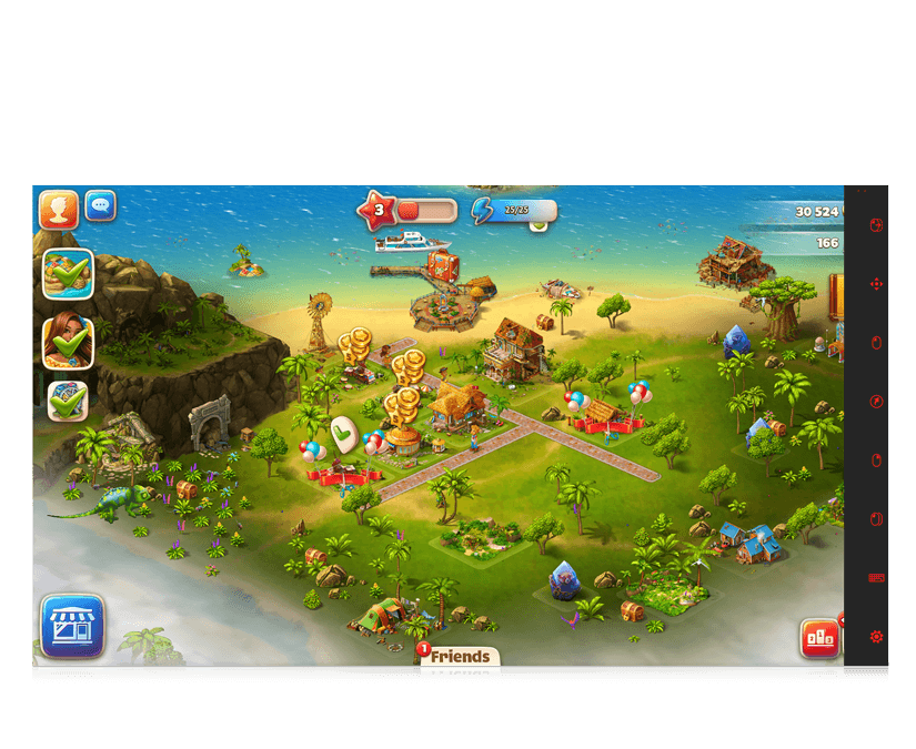 Paradise Island eye gaze game island building screenshot