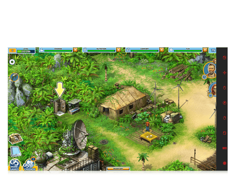 Survivors: The Quest eye gaze game island camp screenshot